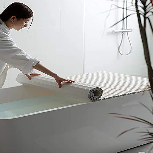 Couverture anti-poussière pliable pour baignoire avec volet isolant universel - 2