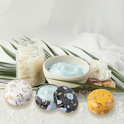 FRUHLING Lot de 12 boîtes à bougies en métal vides - Rondes - Avec couvercle - Petites boîtes de voyage pour baume à lèvres, lotion, masques, cosmétiques – vue 6