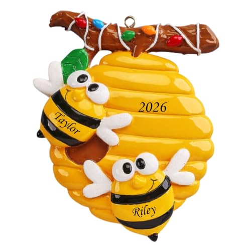 Holiday Treasures 2026 Personalized Honey Bees Christmas Ornament
