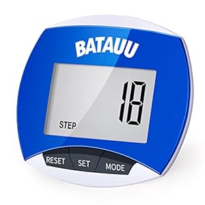 BATAUU Best Pedometer, Simply Operation Walking Running Pedometer with Calories Burned and Steps Counting(Blue)