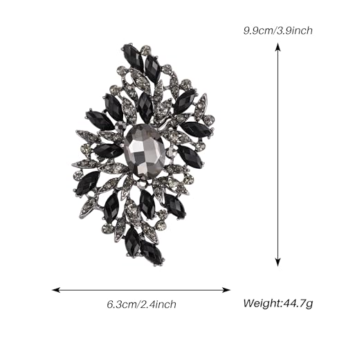 Image of SELOVO Big Large Leaf Brooches and Pins Scarf Decoration Gold Tone