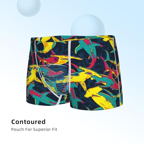 Boys' Cotton Boxer Brief Soft Underwear-Colorful Sharks4