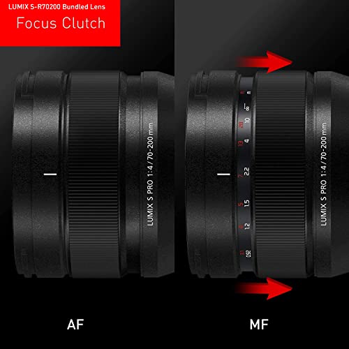 Image of Panasonic LUMIX S5 Full Frame Mirrorless Camera (DC-S5BODY) and LUMIX S PRO 70-200mm F4 Telephoto Lens (S-R70200)