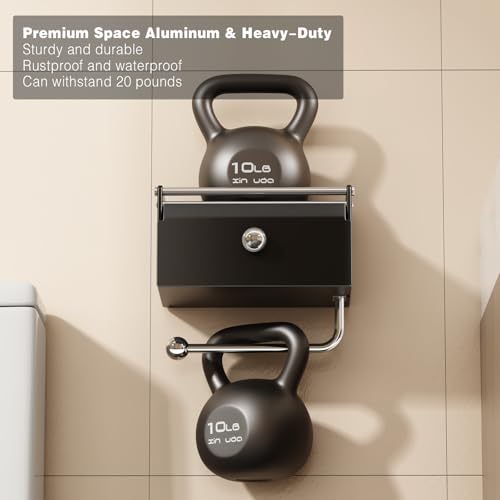 Voldra Toilettenpapierhalter Ohne Bohren, Klopapierhalter Mit Feuchttücherbox Klorollenhalter Kleben Wc Papier Halterung Zum Kleben Wc Rollenhalter Toilet Paper Holder Frontflip Design(Matt Schwarz)