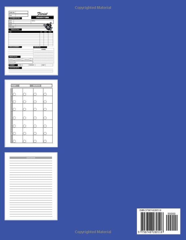 Flower Order Form Organizer: Florist Client Log Book For Business and Online Use. Flower Shop Customer Order Tracking Organizer Journal For Business Owners To taker Orders. Gifts For Men and Women image 3