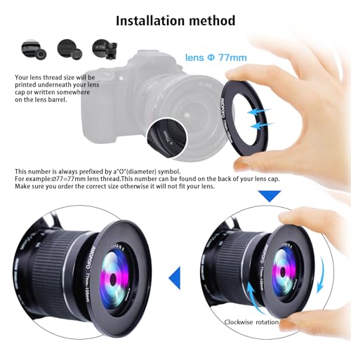 Image of 77mm to 105mm Step-Up Ring Filter adapter /77mm to 105mm Camera Filter Ring for 105 mm UV,ND,CPL,Metal Step Up Ring