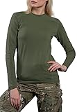 281Z Womens Military Stretch Cotton Underwear Shirt - Tactical Hiking Outdoor - Punisher Combat Line (Olive Green, Medium)