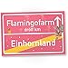 Produktbild Unicorniverse Einhorn Flamingo Kunststoff Schild Ortsschild - Ortstafel rosa süße Wanddeko Deko Türschild Mädels Mädchen Zimmer Geschenkidee Geburtstagsgeschenk lustig - Beste Freundin