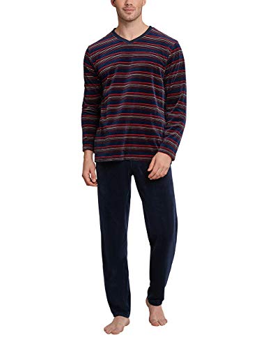 Preisvergleich Produktbild Schiesser Herren Schlafanzug lang' Pyjamaset, tiefblau, 48