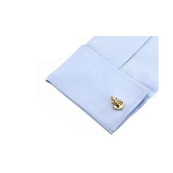 Anchor Rudder Fishing Navy Sailor Boat Sea Gold Silver Cufflinks (Gold Anchor) - Image 5