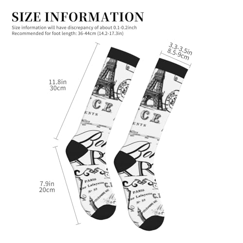 Vintage Paris Black And White Nostalgic Compression Socks, Suitable For Both Men And Women - Perfect For Running, Grooming, Hiking, Flying, And Traveling4