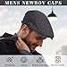 Senker Fashion 2 Pack Newsboy Cap for Men Adjustable Herringbone Tweed Wool Hats Blend Flat Cap Ivy Cabbie Driving Hat Dark Gray Black