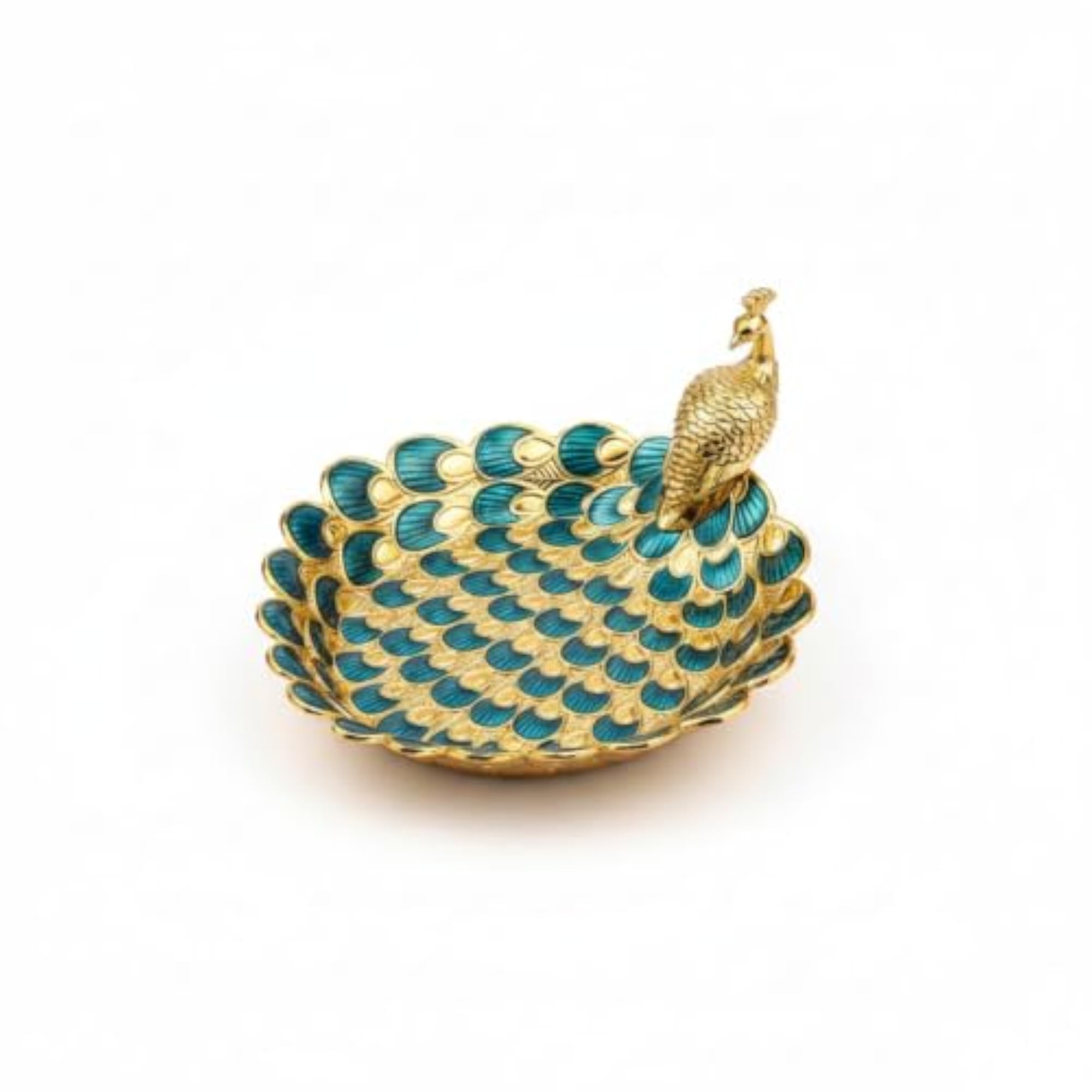 Glossy Decorative Fruit Tray, Peacock Design