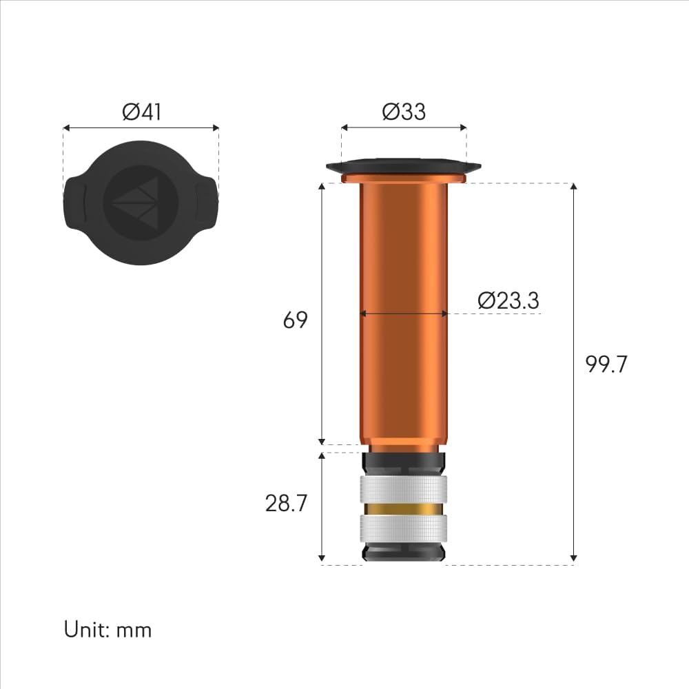 Granite Stash RCX Bike Multi Tool Kit with 8 Bits Stored Inside Tapered Fork Steerer - Compression Plug Model, Compact Bike Tool Kit for MTB, BMX Bike, and Road Bike (Orange)