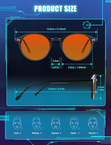 Image of TIJN Blue Light Blocking Glasses Men Women Vintage Thick Round Rim Frame Eyeglasses