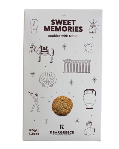 Dear Greece -“Sweet Memories” Galletas Artesanales Crujientes con Tahini, Ricas en Fibra y Proteína – Pack 2×120 g (240 g)