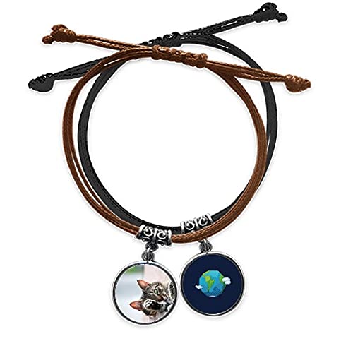 Pulsera con foto de gato en cuero y cuerda: el vínculo con tu mascota