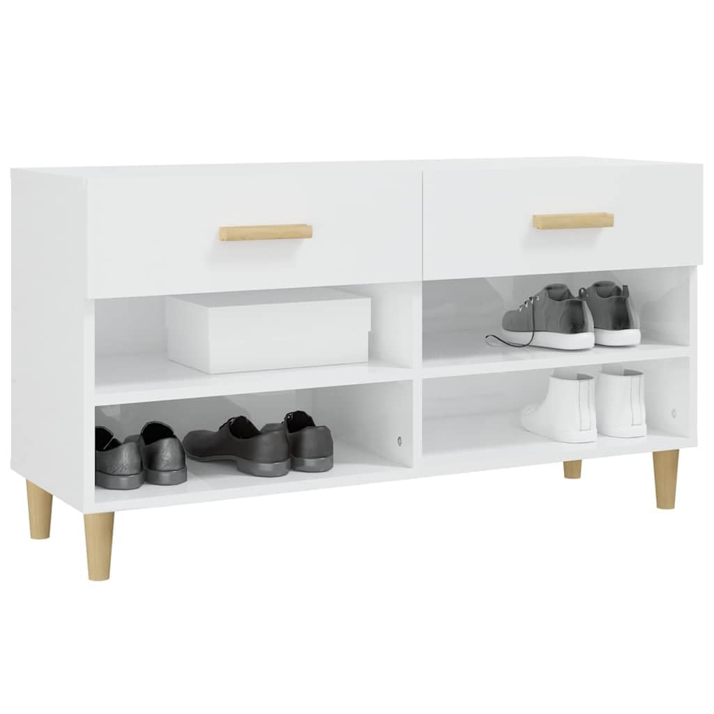 Scarpiera bianca lucida 102x35x55 cm