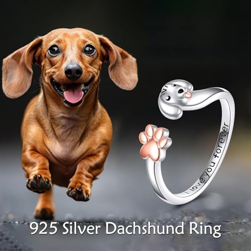 Bague teckel argent sterling 925 le lien unique avec votre animal
