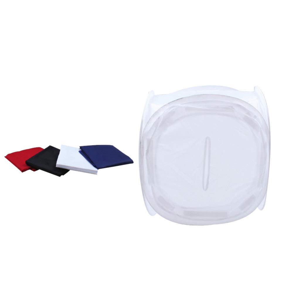 Tente Photo Pliable Ronde Cube 4, Studio Portable Blanc en Fibre