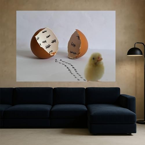 Tableau poussin et coquilles d'œufs TONGYINLI affiche humour pour ferme 80x120cm
