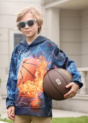 Image of Lovekider Boys Hoodies Sweatshirt Cool 3D Print Pullover with Big Pocket for Kids Fashion Warm Winter 6-16 Years