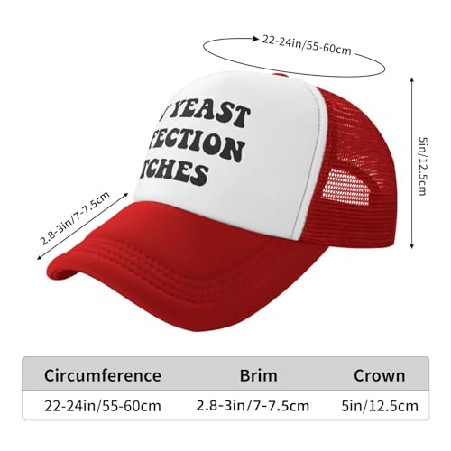 Image of My Yeast Infection Itches Trucker Hat Funny Baseball Caps Adjustable Fishing Hats for Men Women Black