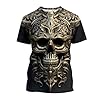 T Shirts for Men Adult Short Sleeve,Men's Outdoor Street 3D Round Neck Short Sleeved T Shirt Fashionable and Cool Black #2