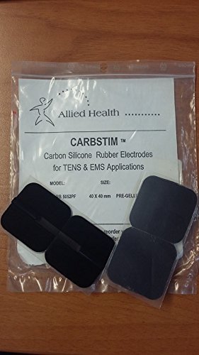 Non adhesive 40 x 40mm Carbon Silicone Rubber Electrodes. Pack of 2.