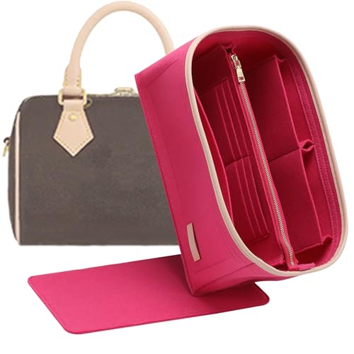 Image of Doxo Purse Organizer Insert, Bag Organizer for Tote & Purse, Bag in Bag, Perfect for Speedy 30 Neverfull MM and More(Rose-L)