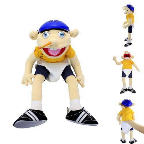 Vmxlso Jeffy Puppet 60cm, Jeffy Plush Toy Hand Puppet with Working Mouth, Jeffy Hand Puppets for Play House, Funny Puppet's Toy,for Adults Kids Interactive Performance Storytelling,Gift for Boys Girls