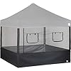 E Z UP Food Booth Sidewall Kit Set of 4 Fits 10 x 10 Straight Leg Canopy CanopyShelter NOT Included Includes 2 Roll Up Serving Windows Commercial Grade Mesh Black