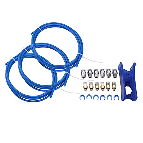 Lysee 3D Printer Parts & Accessories - 3 Pieces of PTFE Tube PTFE Tube (1.5M) 1.75mm Filament with Tube Cutter, 6 Pieces of PC4-M10 Accessories - (Color: Blue)
