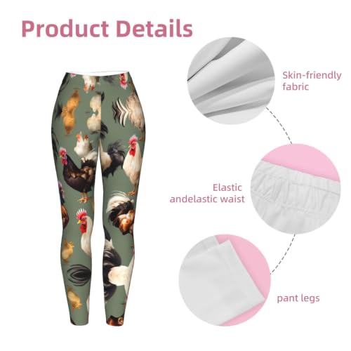 Leggings de compresión suave con estampado de pollo para gimnasio 6