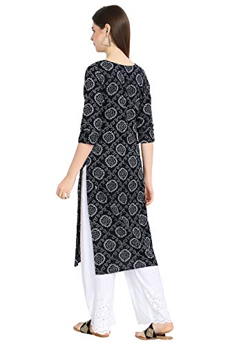 Image of A.L.C. ALC Creations Women's Cotton Bandhani Print Straight Kurti
