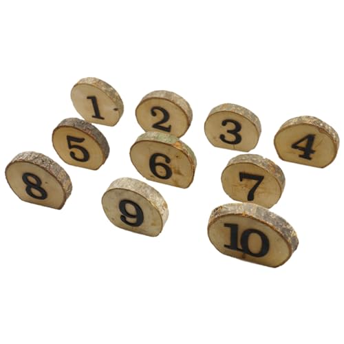 Cartes numéros de table mariage en bois de forêt pour dîner champêtre au jardin