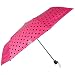 PERLETTI Paraguas Mujer Plegable Extra Compacto - Paraguas Portátil de Viaje con Protección Rayos UV - Paraguas Chica Manual Pequeño con Interno Plateado - Diámetro 97 cm (Fucsia Lunares)