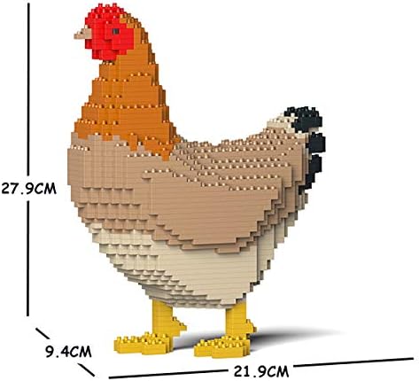 JEKCA Hen 01S assembled model with dimensions: 27.9cm height, 9.4cm width, 21.9cm length.