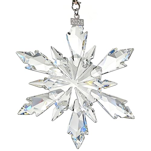 Christmas Ornaments 2026, Crystal Glass Snowflake Ornaments Christmas Tree