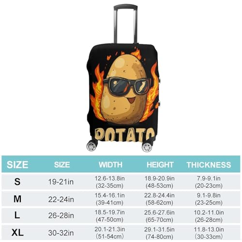 Cool Potato with Flames Luggage Covers Washable Travel Suitcase Cover Elastic Baggage Protector2