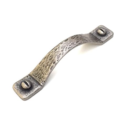 Beaten D Handle Antique Pewter Finish Kitchen & Bedroom Cabinet Door Handle Cover