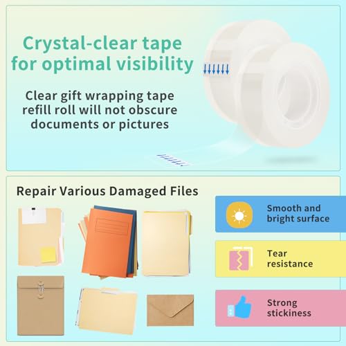 Image of OWLKELA 16 Rolls Tape Refills, Clear, 0.7 inch x 1000 inch