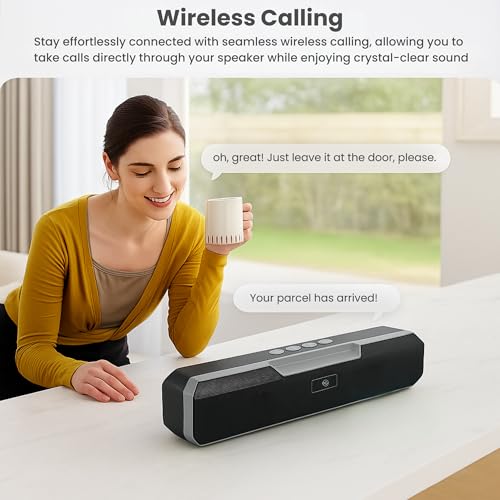 Image of OOGE Vibebox 7000 Bluetooth Speaker, 15W Portable Wireless Speaker with TWS Connection, Type-C Charging, AUX Input, FM Radio, USB & TF Card Support, 8H Playtime (Movie,Music Modes) (Grey)