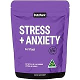 Petz Park Stress + Anxiety Dog Calming Supplement 45 Scoops, Anxiety Supplement, Dog Calming Supplement for Stress Support, Calming Food Topper for Dry or Wet Food, Made in Australia, 3.2oz Powder
