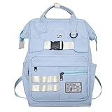Watreketal Mochila escolar de moda para niñas, mochila escolar de gran capacidad para laptop, mochila para libros, para uso diario, mochila con múltiples bolsillos, azul
