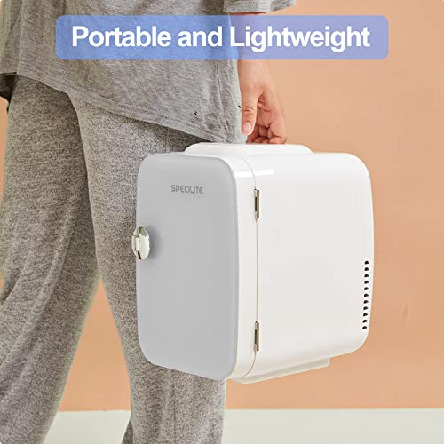 Specilite Mini Fridge For Skin Care, Portable Beauty Fridge With Eraser Board Door And Bead Chain(4 Liter/6 Can) Cooler And Warmer, Personal Ac/Dc Refrigerator For Makeup, Food, Travel, Bedroom #TOP6