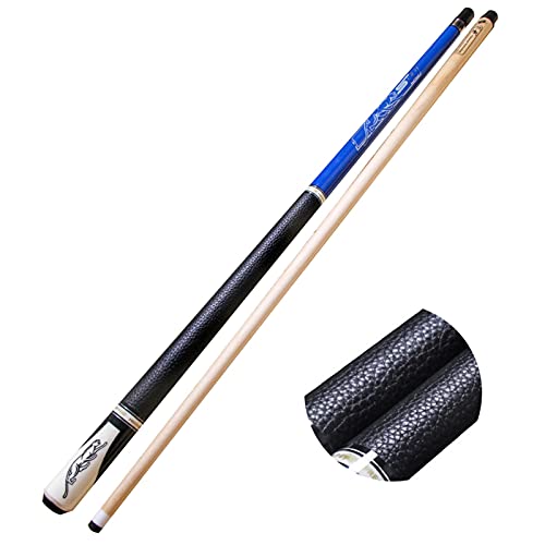 Taco de billar maple 146 cm, empuñadura cuero azul, punta 13 mm miniatura 1