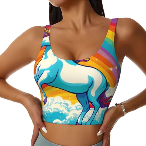 Women's Sexy Sports Bra U-Shaped Back Crop Tops Sportswear for Fitness