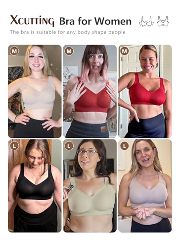 Image of Xcutting Women Wirefree Bras for Women Full Coverage No Underwire Everyday Bras Comfortable Wireless Padded Bras