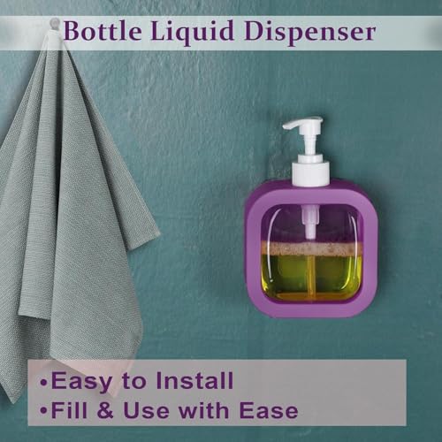 Image of HomeWiz Soap Dispenser 300ml Each | Pack of 2 | Handwash Dispenser Bottle for Kitchen & Bathroom |Soap Dispenser For Wash Basin|Refillable, Clear Body, Rust-Free Pump, for Handwash & Dishwash|Lavender